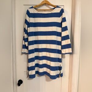 J. Crew blue and white the heavy cotton stripped dress